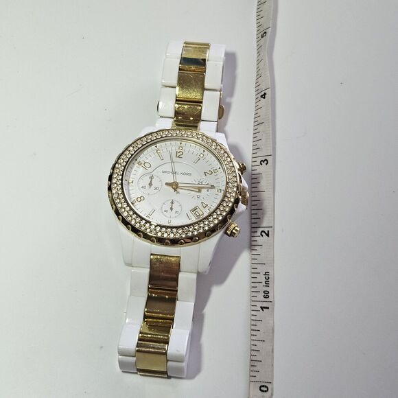 **Sale** Michael Kors Womens Watch - crystal face Gold Tone band Model MK-5417 - Picture 6 of 15